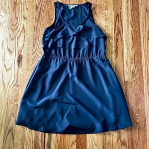 BCBGeneration Black Dress - XS - tank, above the knee, with ruffles